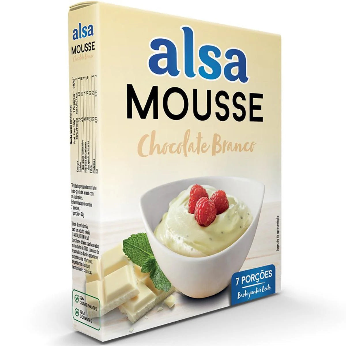 Alsa Mousse Chocolate Branco 133g