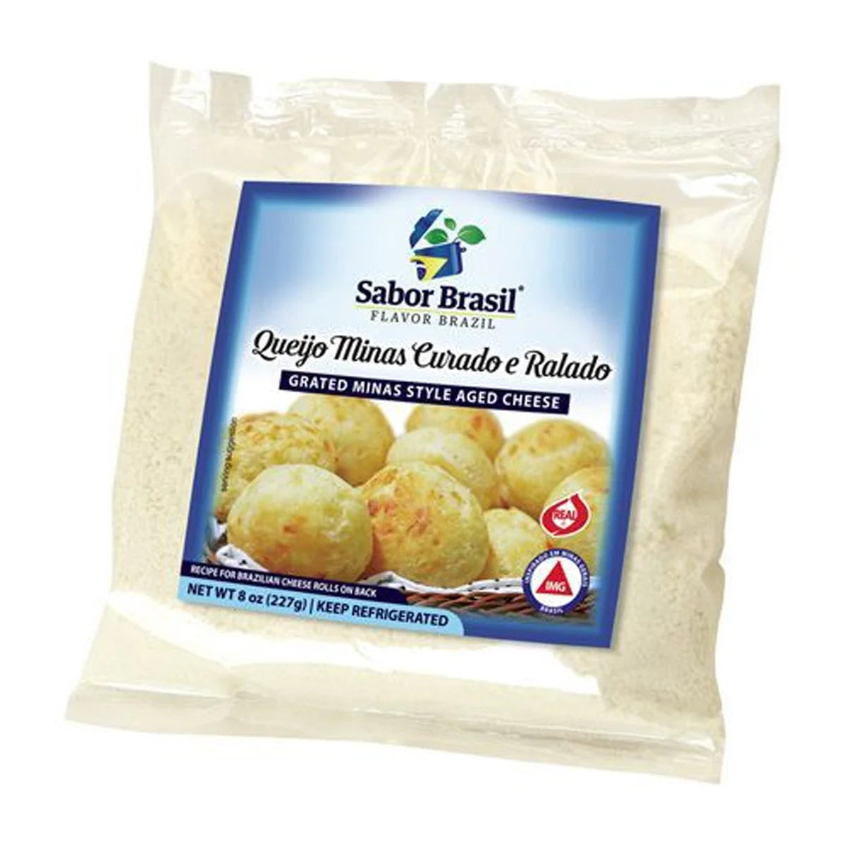 Sabor Brasil minas ralado 8oz para pao de queijo ou comidas ao forno.